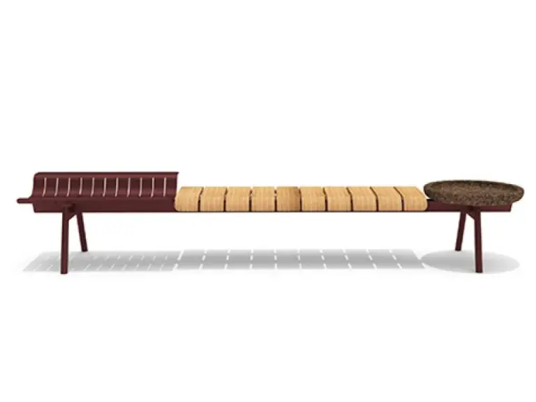 ace teak/aluminum seat without backrest By ETHIMO