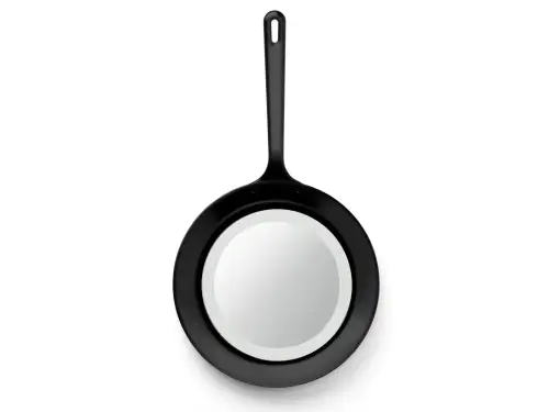 frying pan mirror framed wall-mounted aluminium mirror By Studio Job