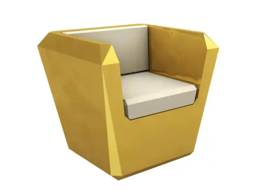 lingotto armchair with armrests aluminium armchair with soft pillow By Garilab