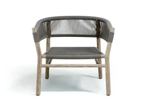 kilt lounge armchair rope low lounge chair with armrests By Marcello Ziliani