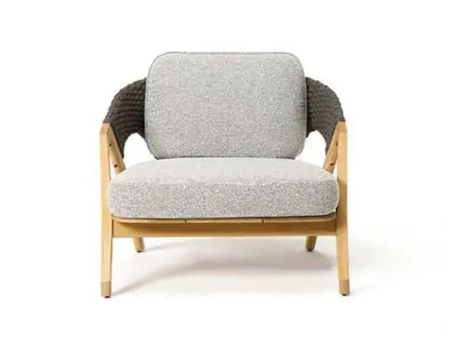 knit armchair teak garden armchair with armrests By Patrick Norguet
