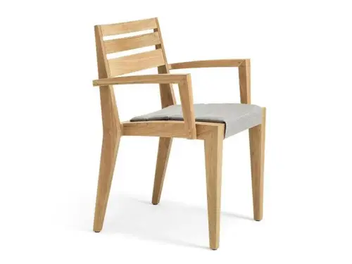 ribot dining armchair teak outdoor chair with armrests By Marc Sadler