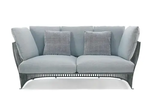 venexia 2 seater sofa 2 seater fabric and aluminium garden sofa By Luca Nichetto