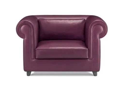 portofino armchair upholstered leather armchair with armrests By Stefano Giovannoni
