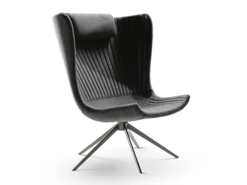 colibrì armchair swivel fabric or leather armchair By Fabrice Berrux