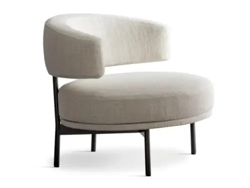neuilly lounge armchair fabric or leather armchair By Fabrice Berrux