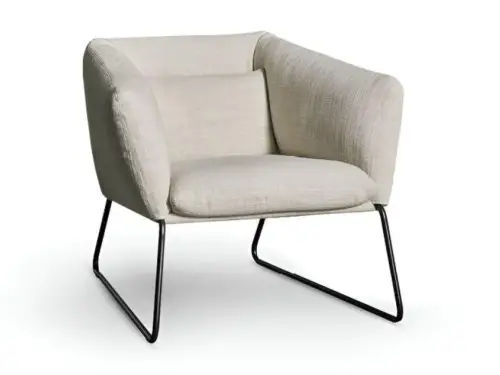 nikos armchair fabric or leather armchair with metal frame By Sergio Bicego