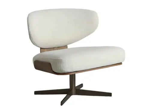 olos armchair swivel fabric or leather armchair By Mauro Lipparini