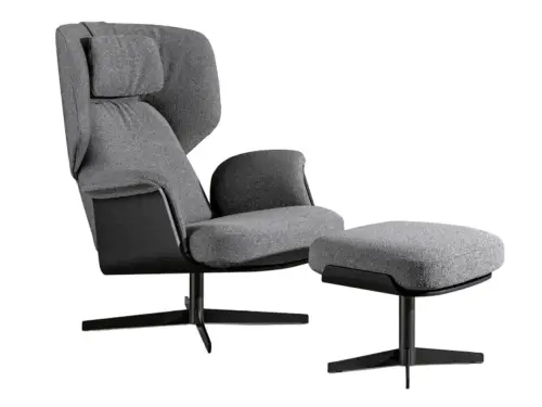 olos bergère armchair swivel fabric or leather armchair By Mauro Lipparini